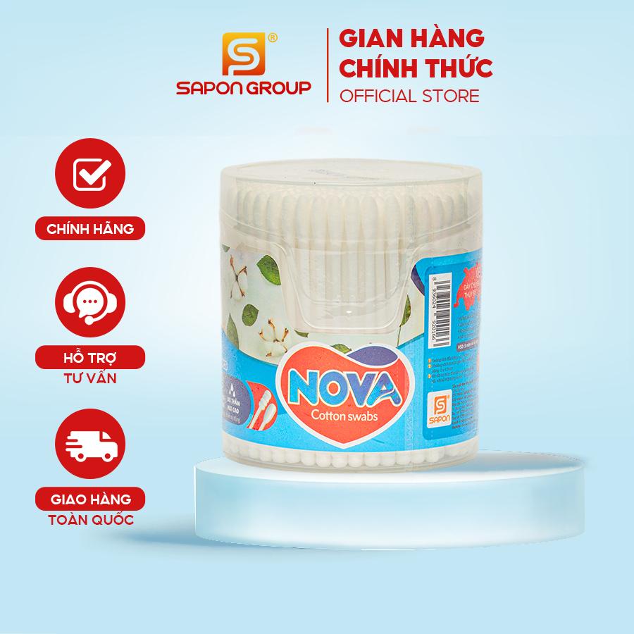 Tăm Bông Vệ Sinh NOVA Hộp Vát Size L – Combo 12 Hộp x 200 Que (TB01-016), Đầu Bông Mịn, Hộp Chắc Chắn, Không Rụng Sợi