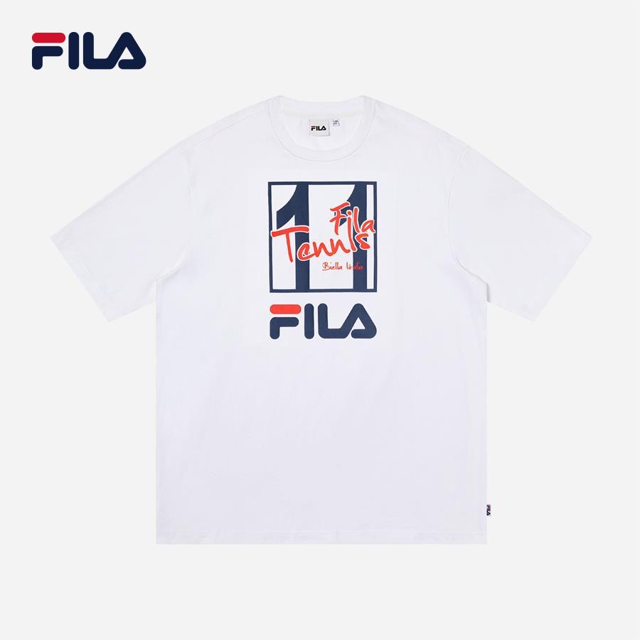 Áo thun tay ngắn thời trang unisex Fila Heritage Loose Fit Logo - FW2RSF2068X-WHI