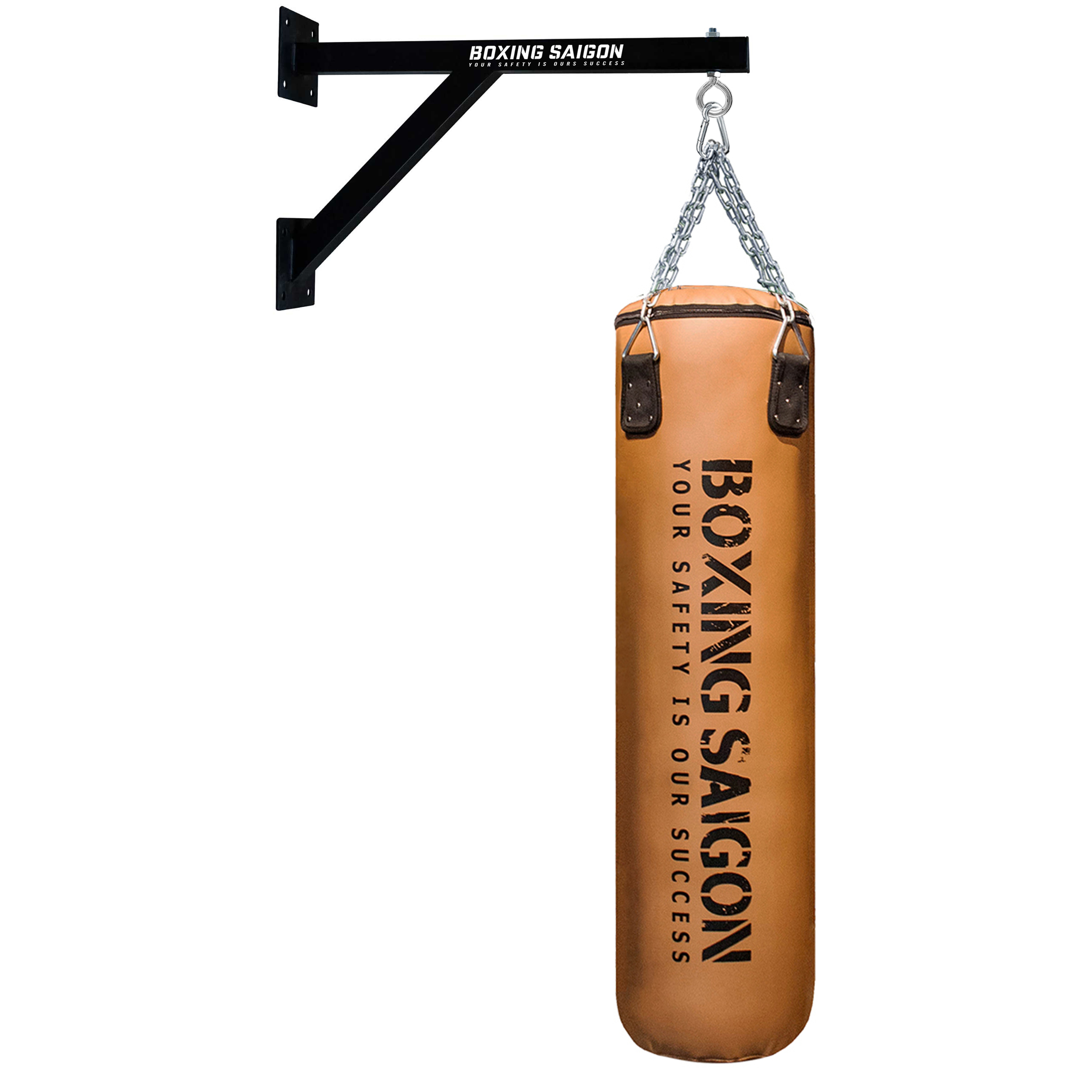 Combo Bao Cát Treo Boxing Punching Bag 1M2 &amp; Khung Treo ( Dây Xích ) - Nâu đen