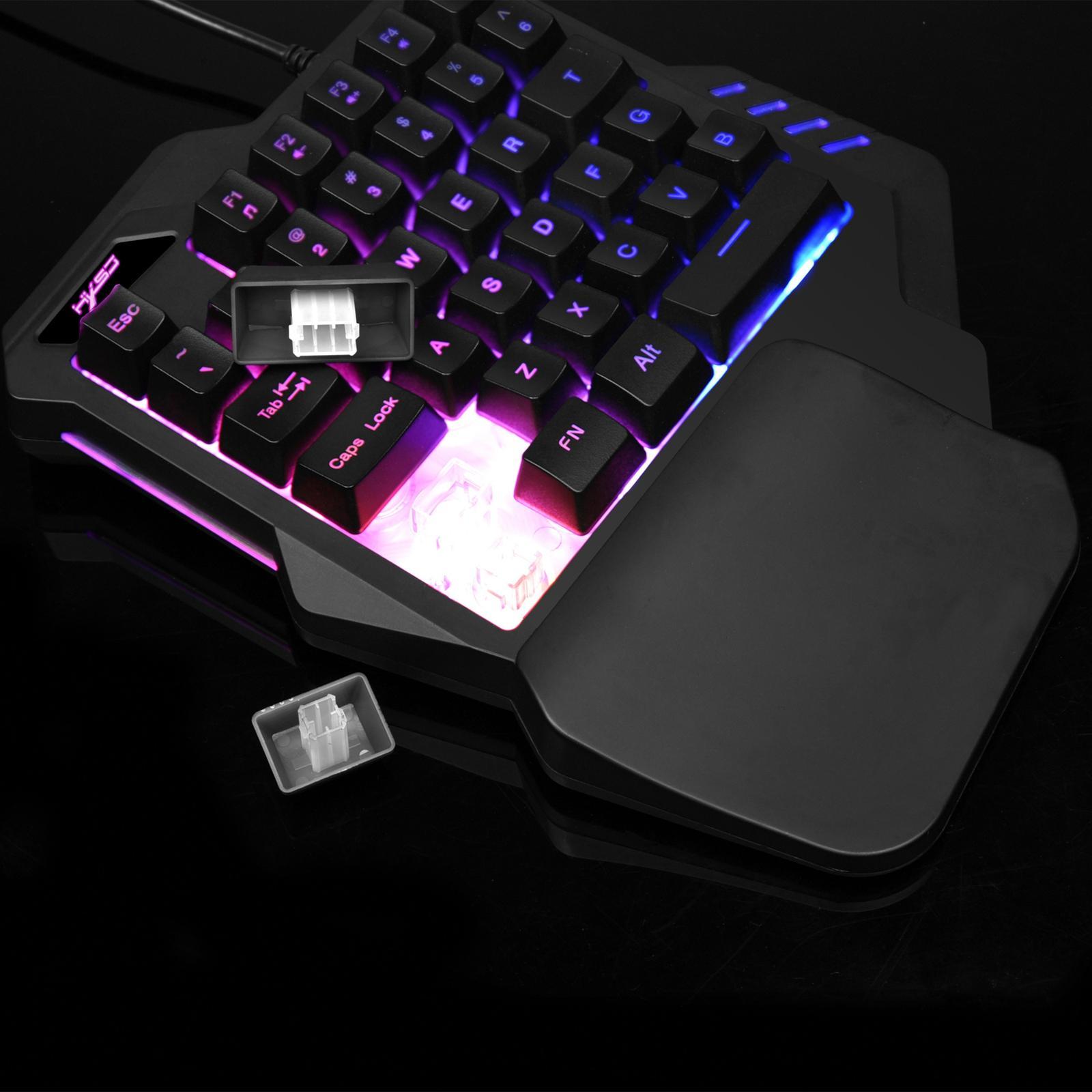 Portable Single Handed Gaming Keyboard 35 Keys RGB Wired Wide Compatibility