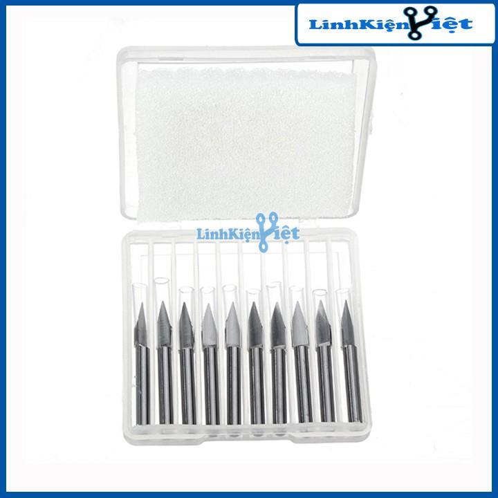 Bộ 10 Mũi Phay Vbit 30 Độ - 3MM