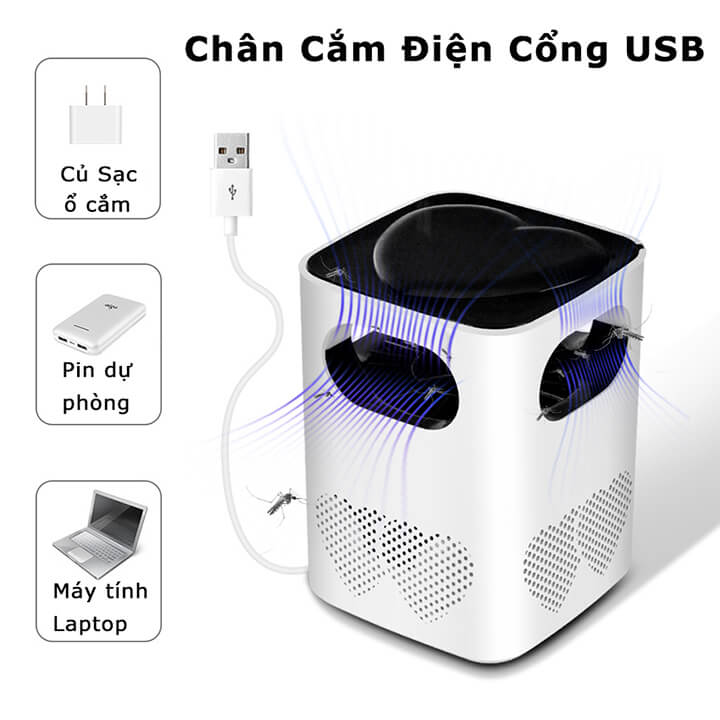 Đèn bắt muỗi diệt côn trùng cao cấp, máy bắt muỗi sử dụng Led UV ánh sáng tím 365 Nano thu hút muỗi hiệu quả, an toàn khi sử dụng