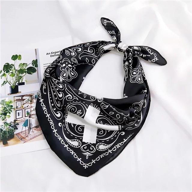 Khăn turban bandana lụa vuông size 60x60cm phong cách streetstyle