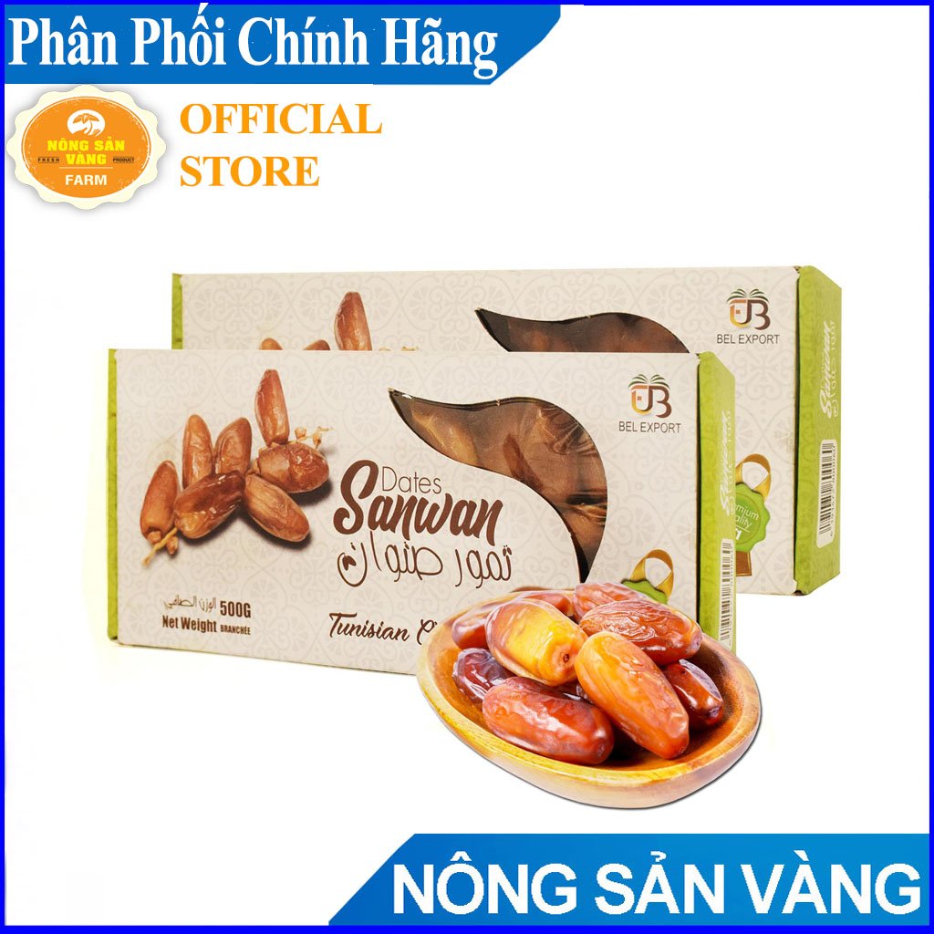 Chà Là Khô Nguyên Cành Sanwan Tunisia 500g, dẻo ngon không đường, Chà Là Nguyên Cành Nhập Tunisia