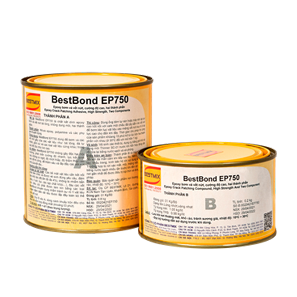 BestBond EP750 - Bộ 1kg - Epoxy bơm vá vết nứt bê tông, hai thành phần