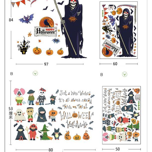 COMBO DECAL DÁN TƯỜNG - Bộ Xường kết hợp Halloween họat hình