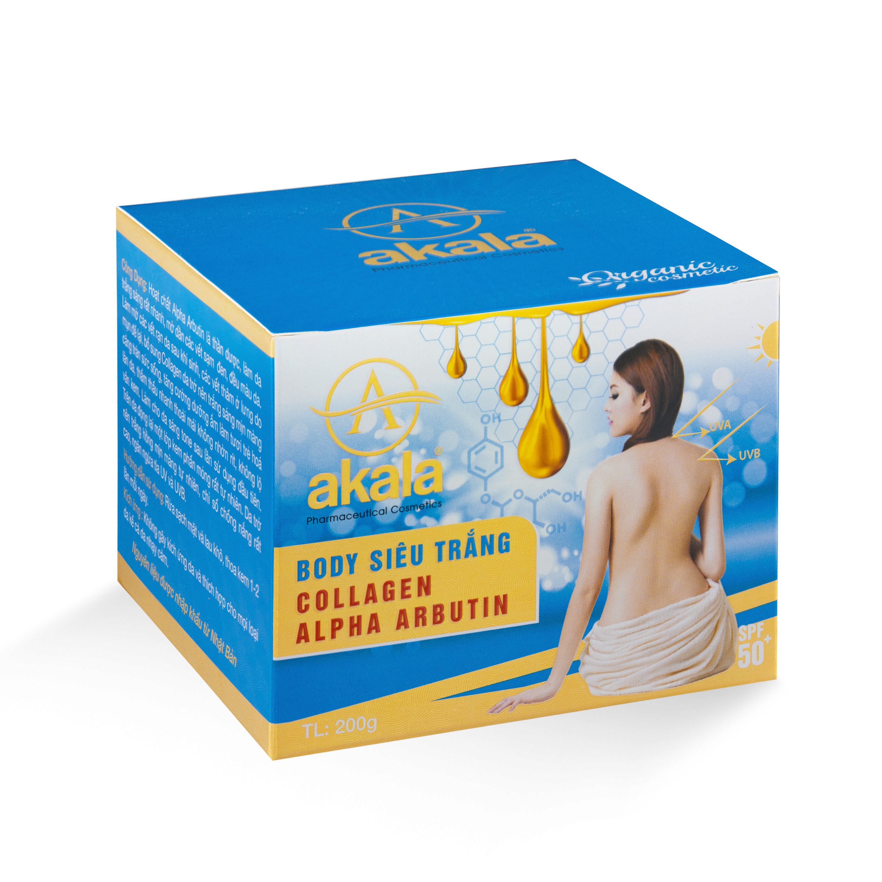 Kem Body Dưỡng Trắng - Dưỡng Ẩm - Mờ Vết Thâm - Giảm Vết Rạn(Collagen Alpha Arbutin) akala 200gram