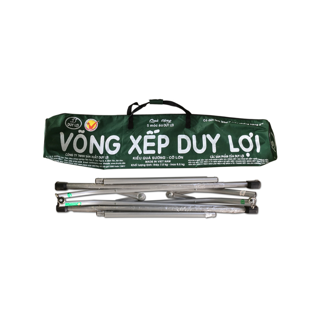 KHUNG VÕNG XẾP DUY LỢI THÉP - CỠ LỚN - TẶNG 10 MÓC ÁO KÉP NHỰA CAO CẤP DUY LỢI