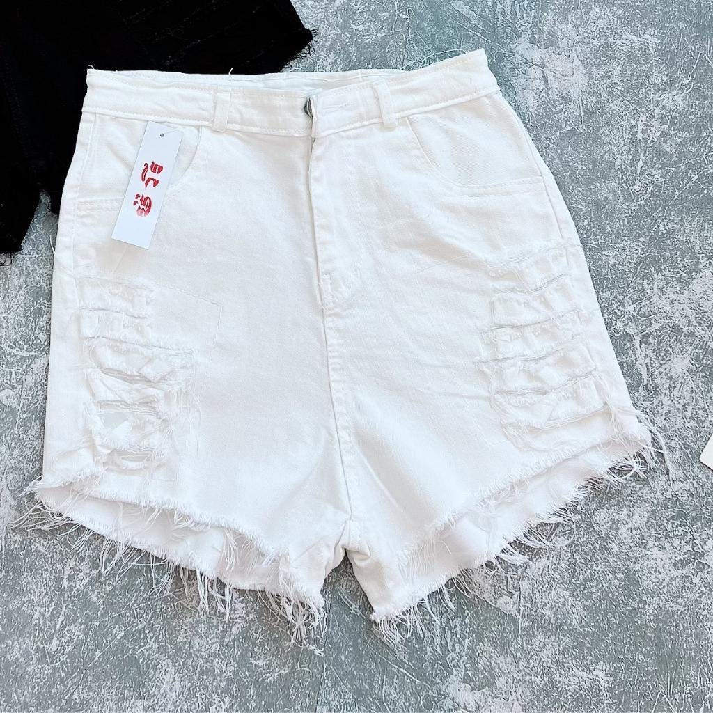 QUẦN SHORT JEAN KAKI NỮ RÁCH