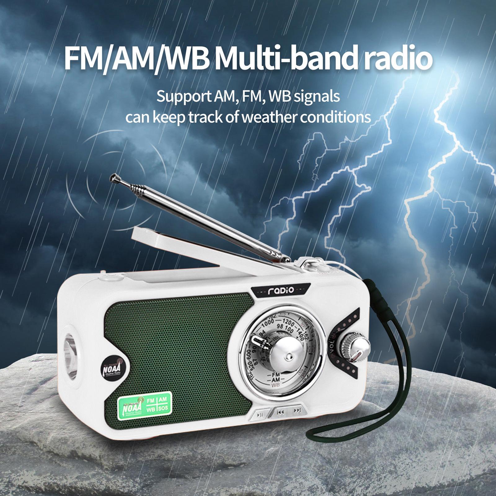 Portable Emergency Radio Solar Charging 3600mAh Outdoor Activities