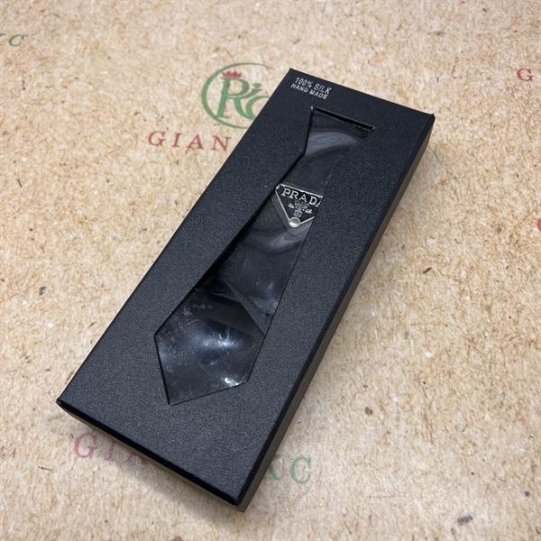 Cà vạt 6cm tự thắt màu đen vải lì Pra kèm hộp đựng mẫu 2023 Giangpkc