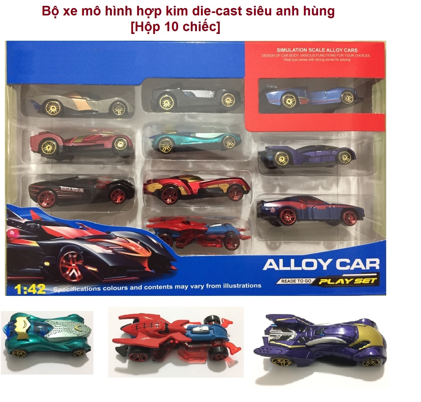 Bộ xe mô hình die-cast vỏ kim loại tỉ lệ 1:64 đa dạng nhiều mẫu mã độc đáo mới lạ, hộp loại 10 xe và loại 20 xe