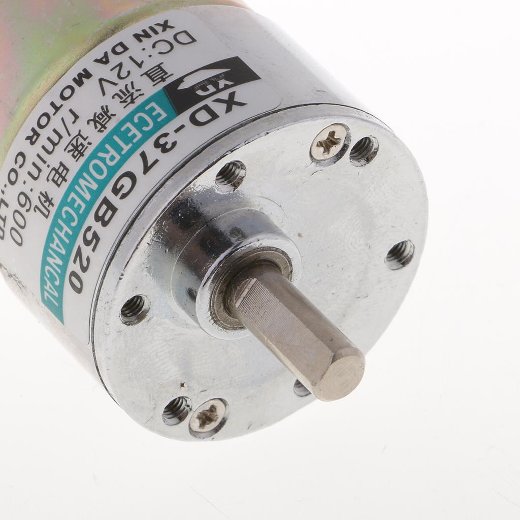 12V 600RPM Electric Gear Motor 6mm Shaft High  Speed Reduce Gear Motor