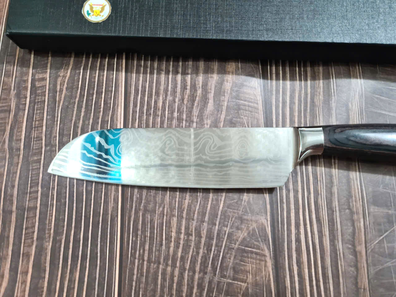 DAO - DAO BẾP NHẬT BẢN SANTOKU THÉP DAMASCUS MÃ A7 DT116 nt topcomshop vn