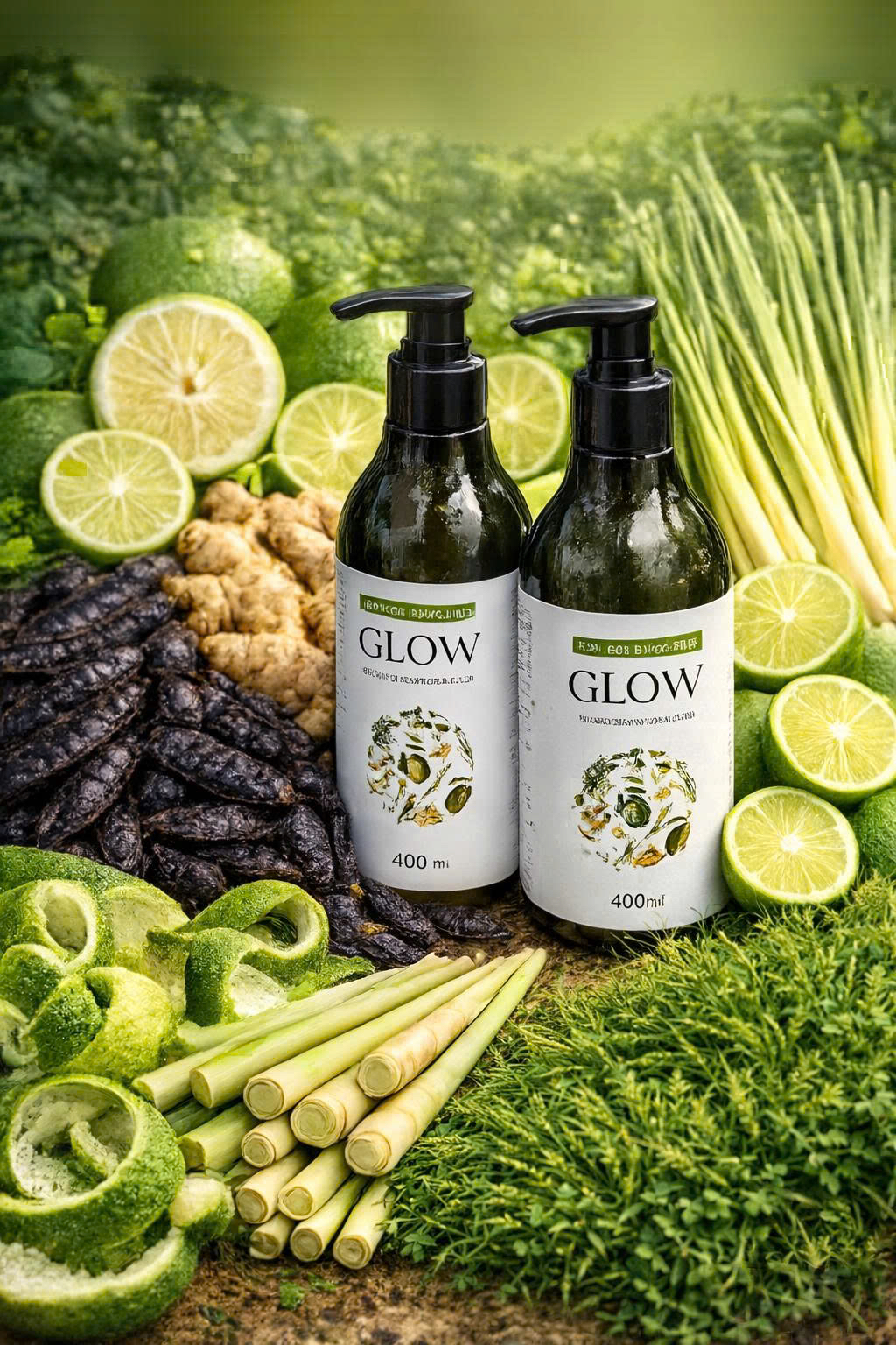 Dầu Gội Dược Liệu Glow - Tinh Chất Từ Bồ Kết Và Vỏ Bưởi, Giảm Rụng Tóc, Kích Thích Mọc Tóc,Lưu Giữ Hương Thơm Nhẹ Nhàng Tinh Tế. (Bao Bì Mới)