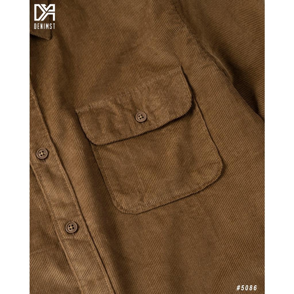Áo sơ mi nam cổ bẻ túi hộp cao cấp DENIMST, Áo sơ mi form regular fit S086