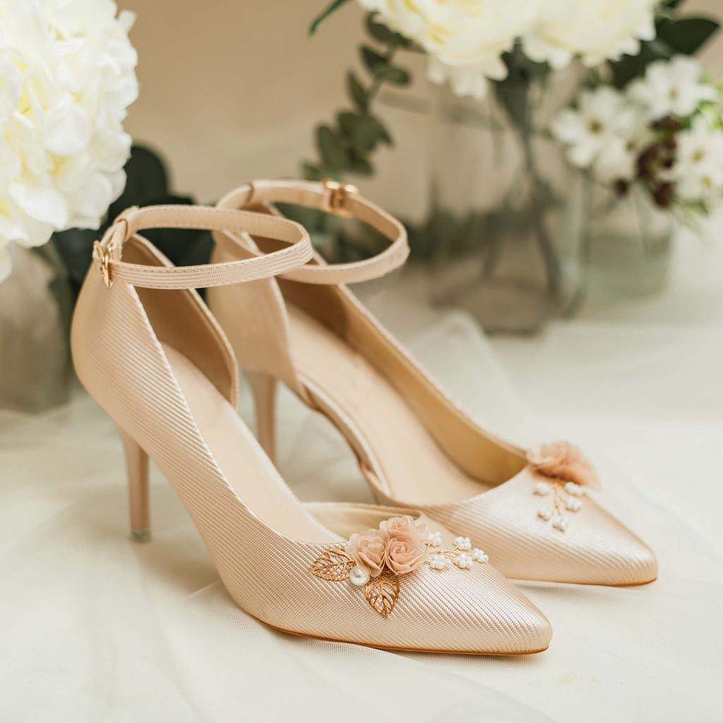 GIÀY CƯỚI - GIÀY CÔ DÂU BEJO H88 HOA NÂU, BABY - WEDDING SHOES