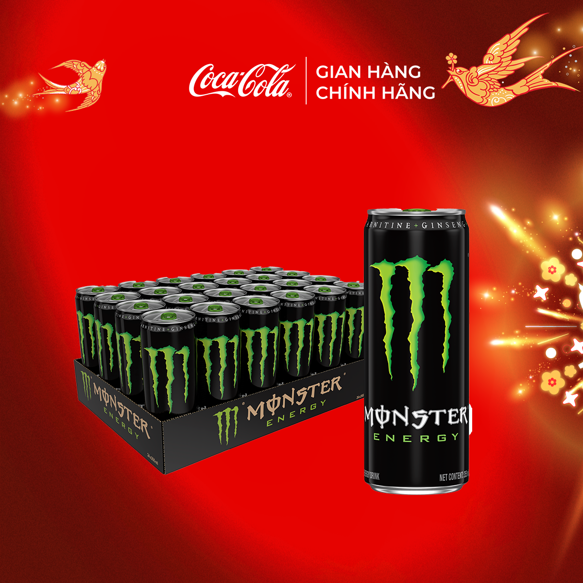 Lốc 24 Lon Nước Tăng Lực Giải Khát Monster Energy 355ml/Lon Sale 25.11 Coca-Cola Official Store