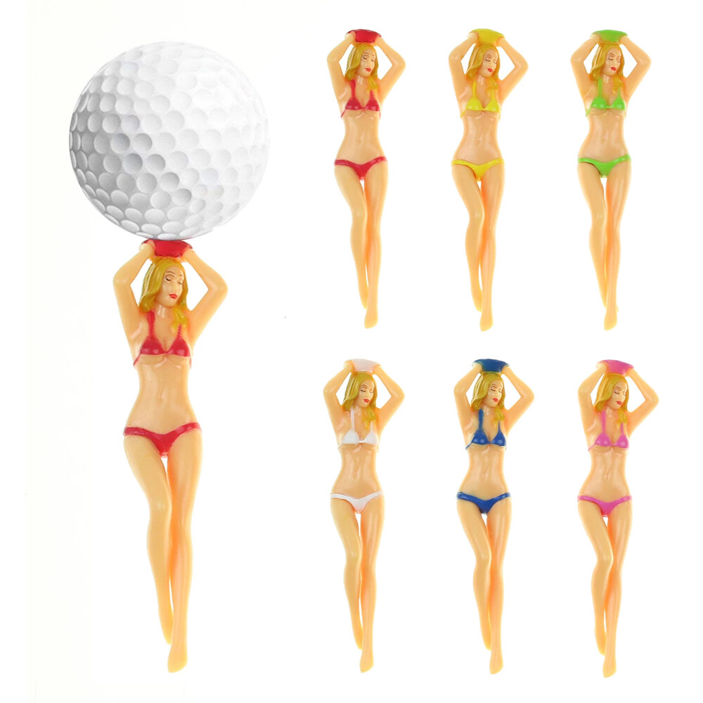 Tee golf bằng nhựa nhiều màu sắc Bikinii Girl, que đỡ bóng chơi golf giá rẻ hình cô gái màu sắc ngẫu nhiên