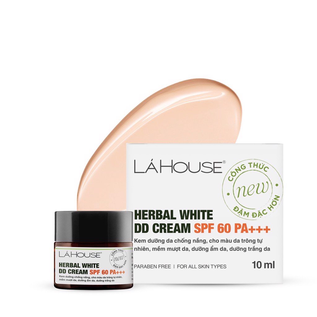 Kem dưỡng ngày trắng da,làm sáng da,ngăn ngừa lão hóa da Lá House Herbal White DD Cream SPF 60PA+++ 10ml/30ml