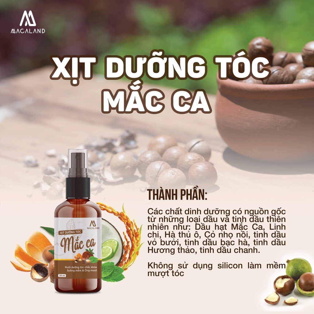 Xịt dưỡng tóc Macaland phục hồi tóc hư tổn dưỡng tóc mềm mượt