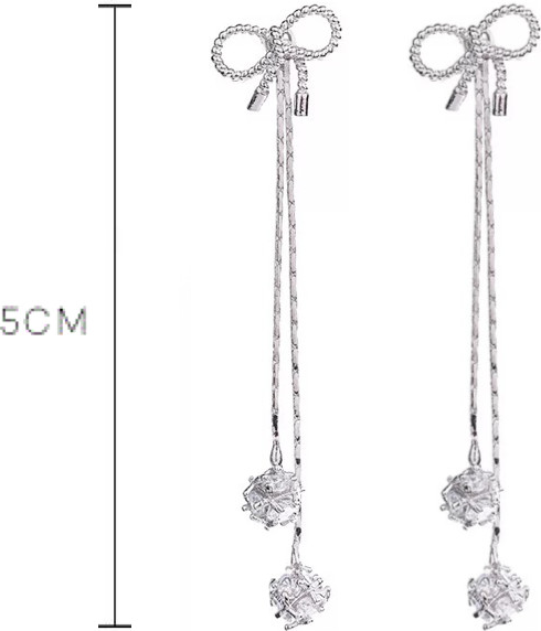 Bông Tai Bạc Ý S925 Hình Nơ Đính Đá BT60