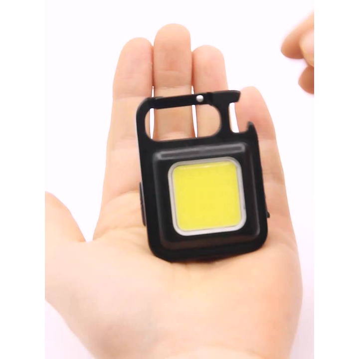 Đèn pin mini LED siêu sáng Vinetteam COB dùng làm móc khoá mở nắp chai đa năng sạc usb tích điện có led nhấp nháy - hàng chính hãng