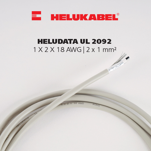 Dây cáp dữ liệu HELUDATA UL 2092 | 1 X 2 X 18AWG | 2 x 1 mm² 