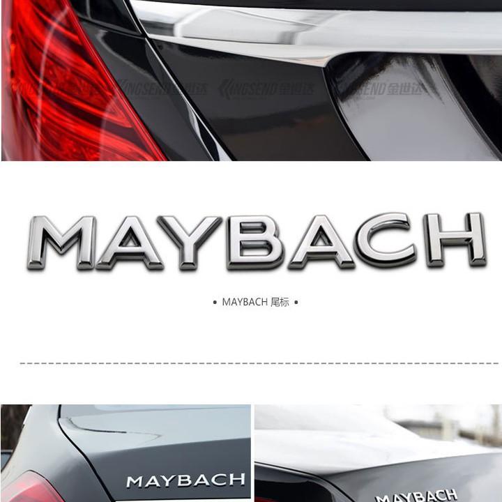 Decal tem chữ Maybach chất liệu Inox cao cấp dán trang trí ô tô - Mã sản phẩm G80708