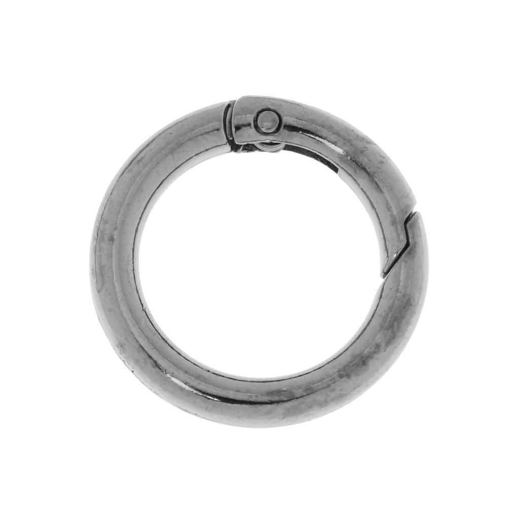 2-3pack 5 Pieces 28mm Alloy Round Carabiners Camping Spring Clip Keychain Black
