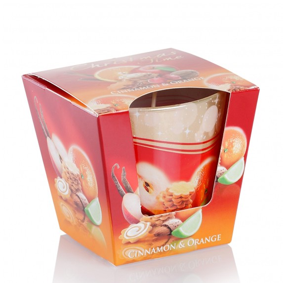 Ly nến thơm tinh dầu Bartek Christmas Time 115g PTT028493 - bánh táo, cam, quế (giao mẫu ngẫu nhiên)