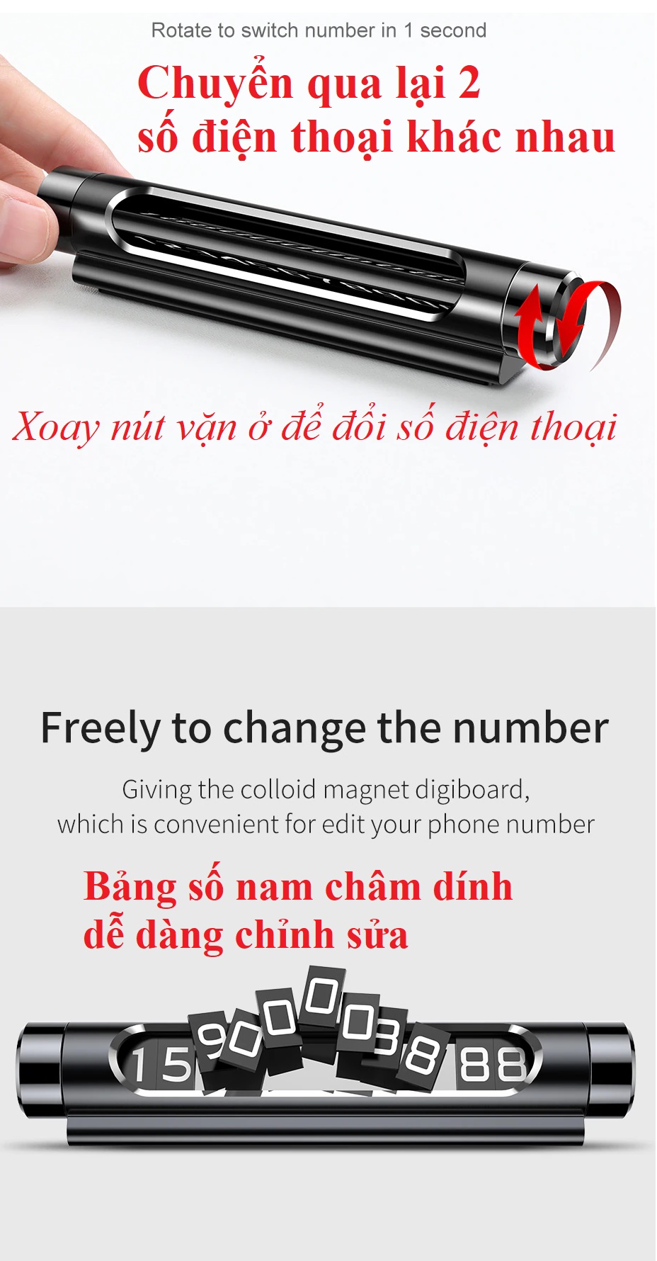 Bảng số 2 mặt dán táp lô trên xe hơi Baseus Baseus Baseus All Metal Temporary ACNUM-C01 - Hàng chính hãng