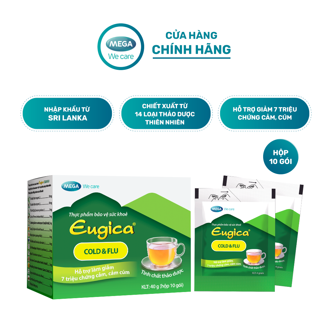 Tinh chất thảo dược hỗ trợ giảm 7 triệu chứng cảm cúm EUGICA COLD & FLU