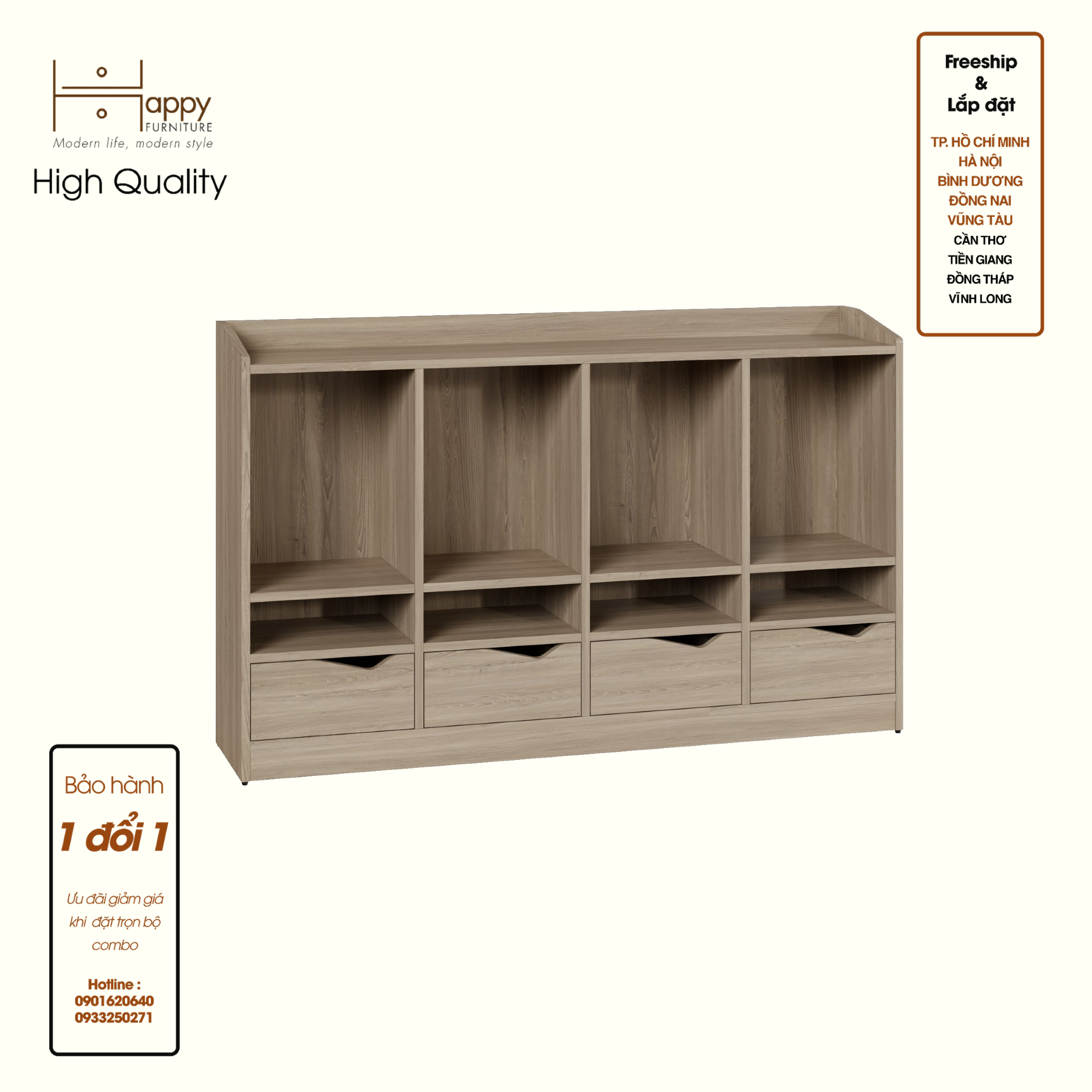 [Happy Home Furniture] WINNI, Tủ lưu trữ 4 ngăn kéo , 140cm x 28cm x 86cm ( DxRxC), THK_141