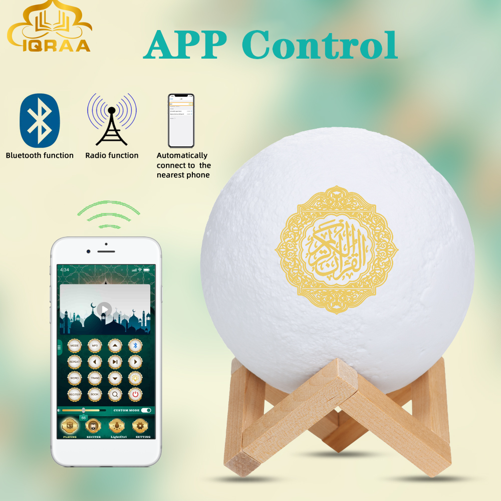 Ứng dụng mới Qur'an Bluetooth Loa điều khiển từ xa đầy màu sắc Đèn LED ánh trăng nhỏ Color: SQ-510