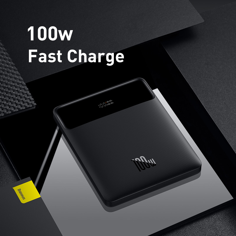 Sạc Dự Phòng OS-Baseus Blade High Power Digital Display Quick Charge Power Bank 20000mAh 100W (Kèm cáp C to C 100W, 1m, Đen) (Hàng chính hãng)