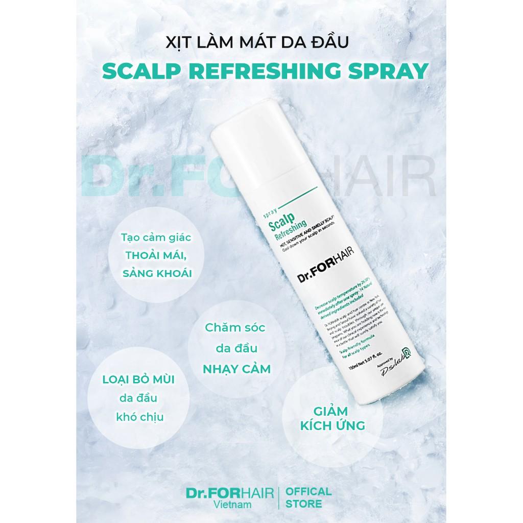 Bộ gội xả dưỡng xịt mát da đầu của Dr.FORHAIR Folligen Plus 500ml x Scalp Pack 250ml x Spray 150ml