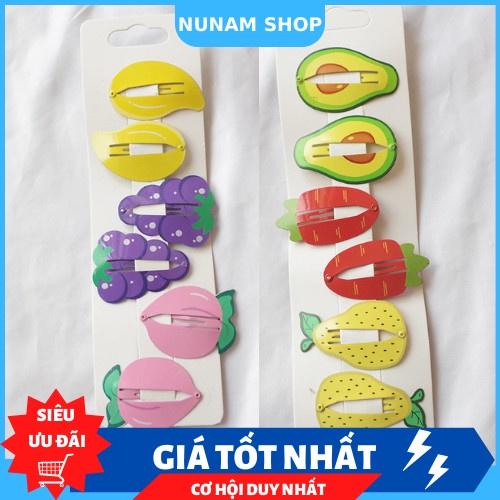 Set 6 kẹp tóc bấm trái cây xinh cute Hàn quốc cho mẹ và bé Nunam shop