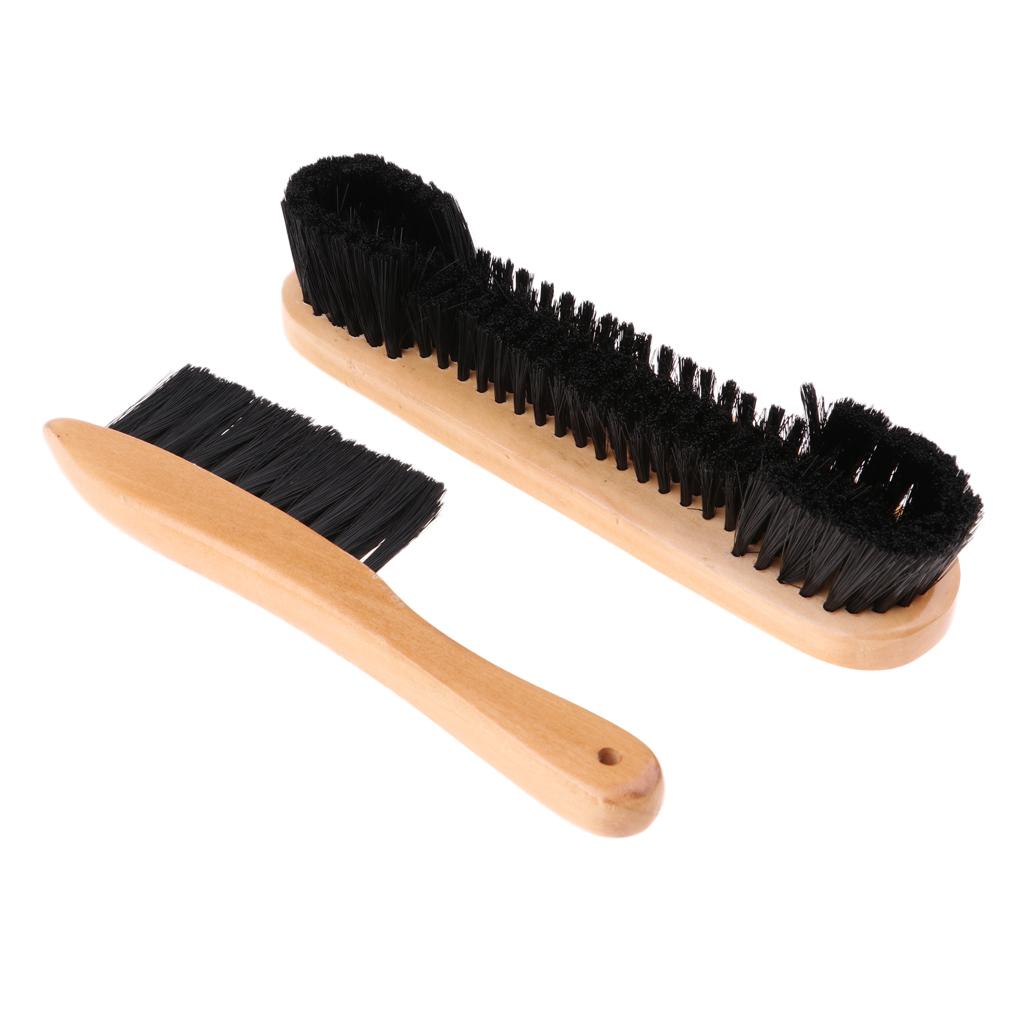 2pcs Billiards 9'' PVC Pool Table And Rail Brush Cleaner Solid Wooden Handle