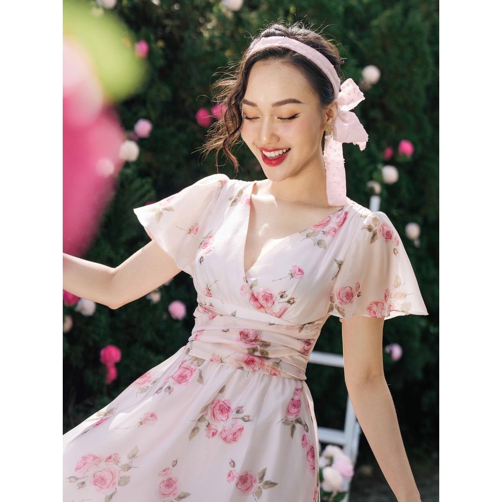 Váy hoa hồng cổ V_1VA1467HO_Lep'