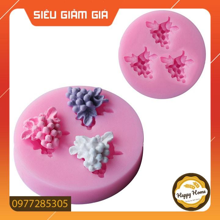 Khuôn silicon 3D 3 chùm nho nhỏ tạo hình rau câu, trang trí bánh kem
