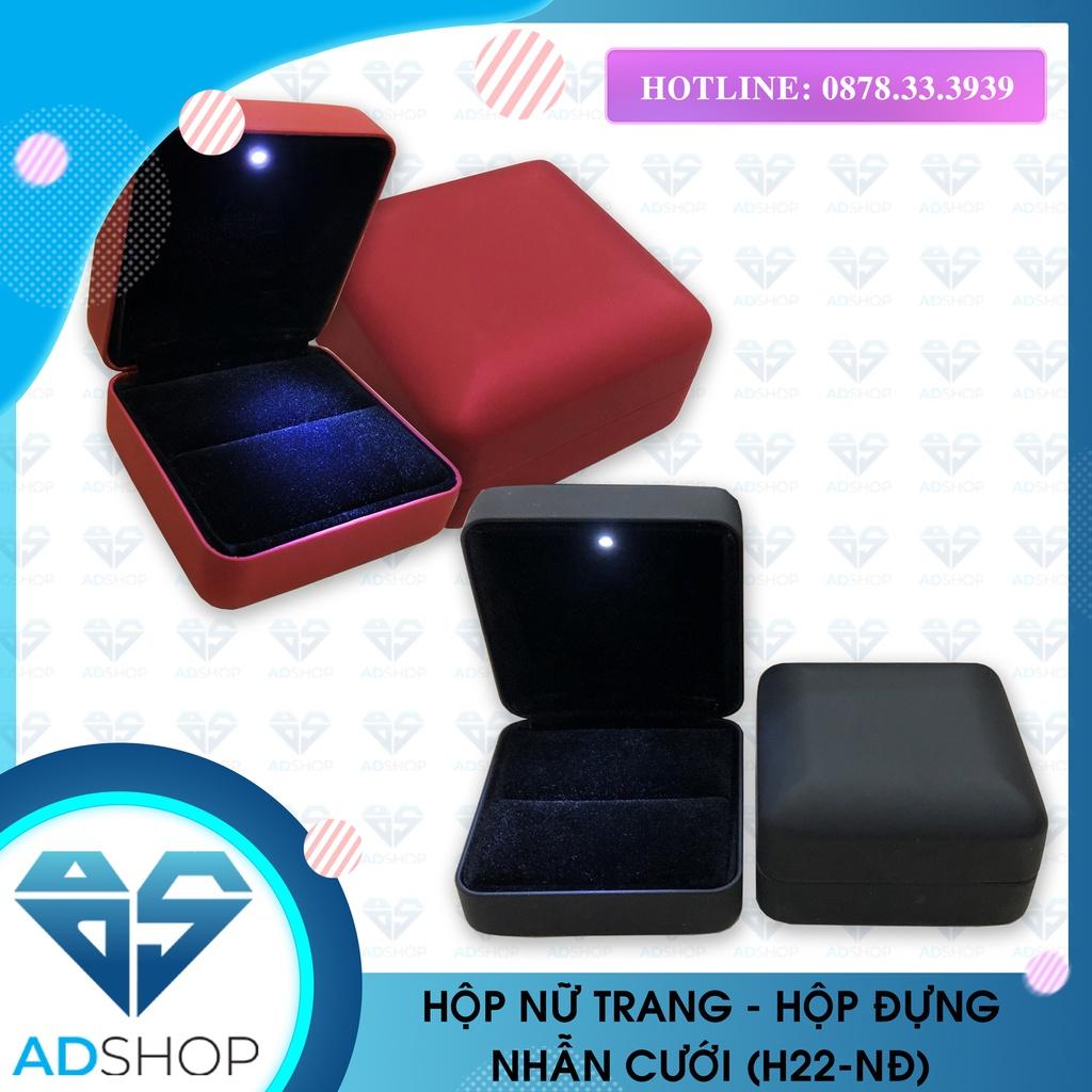 HỘP ĐỰNG NHẪN,BÔNG TAI NỮ TRANG CÓ ĐÈN LED, ĐỰNG NHẪN ĐÍNH HÔN, NHẪN CƯỚI (H22-NĐ