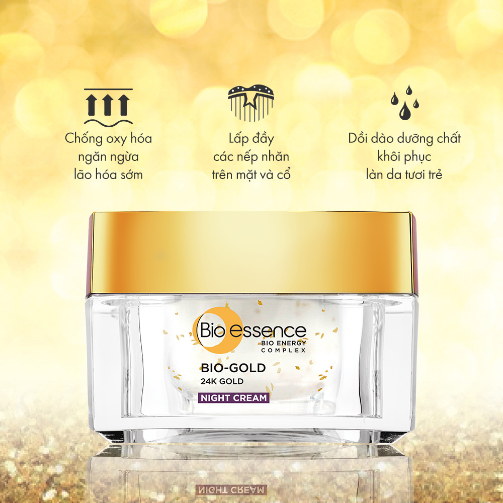 Hộp quà Bio-essence Gold [Kem dưỡng đêm 40g và Sữa rửa mặt 100g]