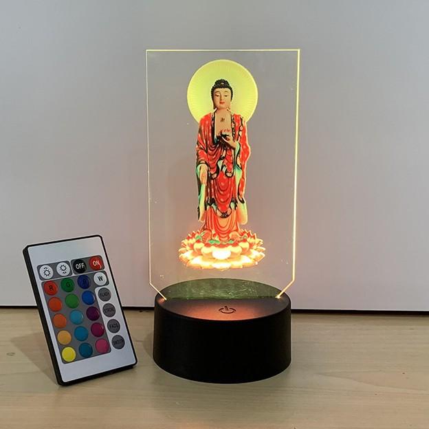 Đèn led 3D in hình Phật Adida, thờ trên xe tải, xe ô tô