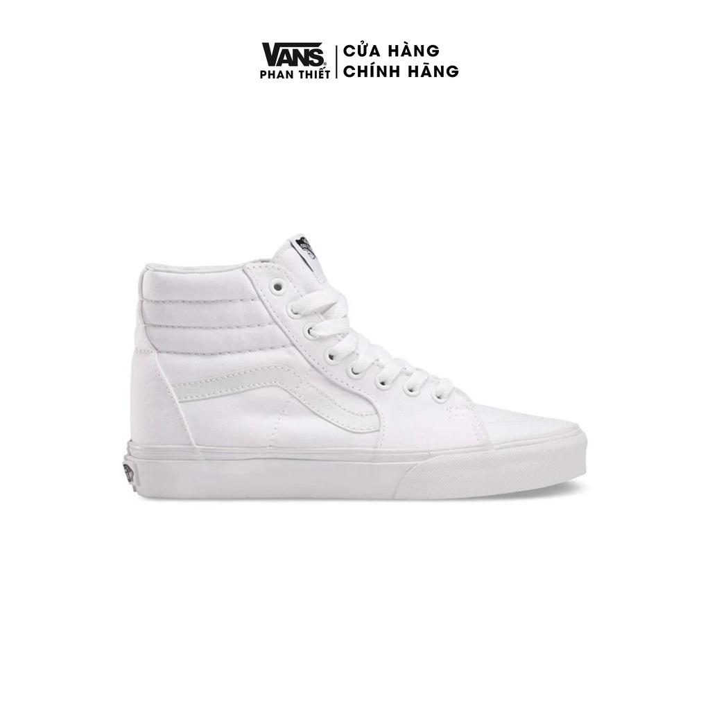 Giày Sneaker Vans chính hãng Sk8 Hi All White Unisex -Vải canvas - cao cổ-thời trang,đế cao su - VN000D5IW00