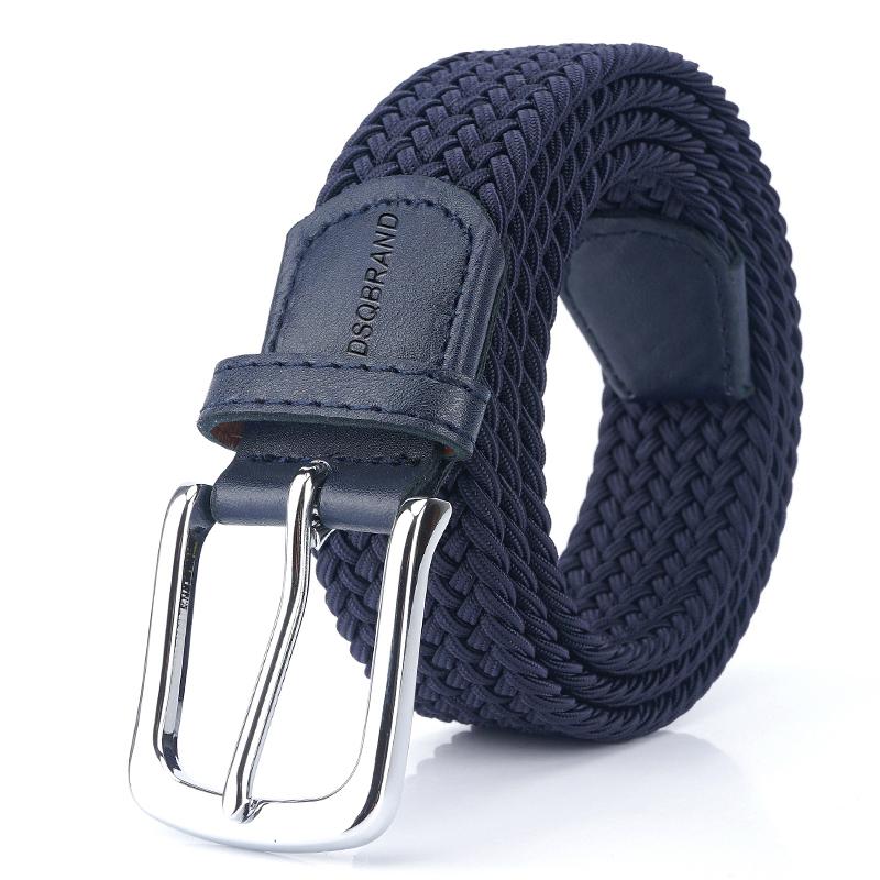 DSQBRAND Vải Thắt Lưng Không Lỗ Khóa Pin + DSQ Chữ In Nổi Thiết Kế Thun Co Giãn Thời Trang Nam, Nữ thắt Lưng