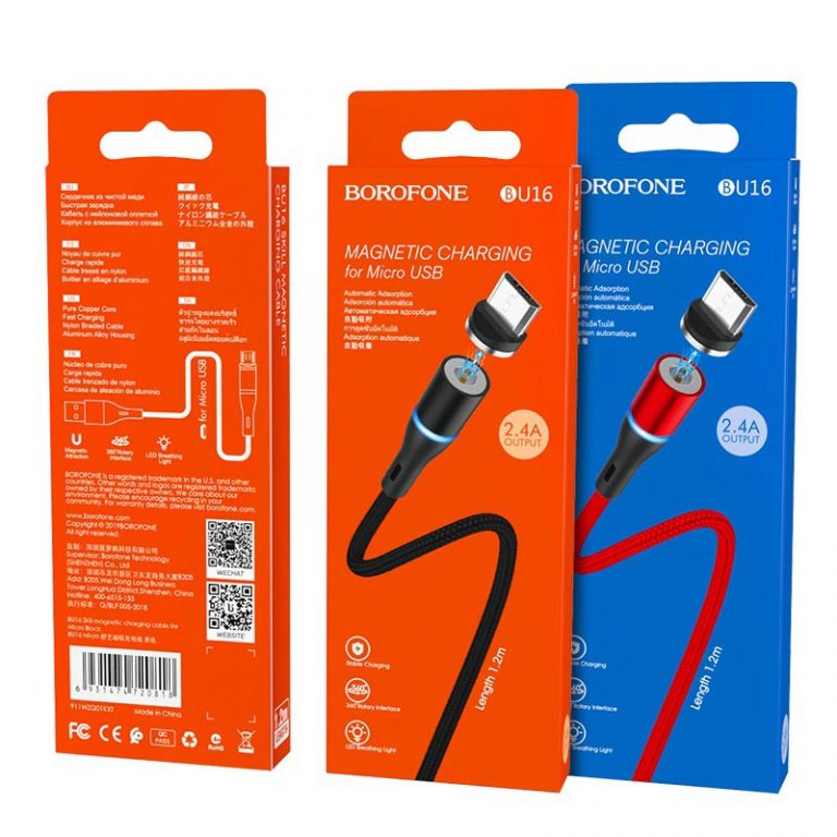 Dây cáp sạc truyền dữ liệu BU16 Borofone cổng Micro, 1.2m - Hàng Chính Hãng