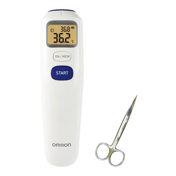 Nhiệt Kế Đo Trán Omron MC-720 + Tặng Kéo Y Tế 10cm