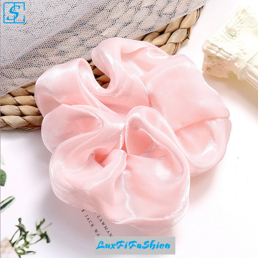 Combo 3 Dây Buộc Tóc, Cột Tóc Scrunchies Không Hoạt Tiết