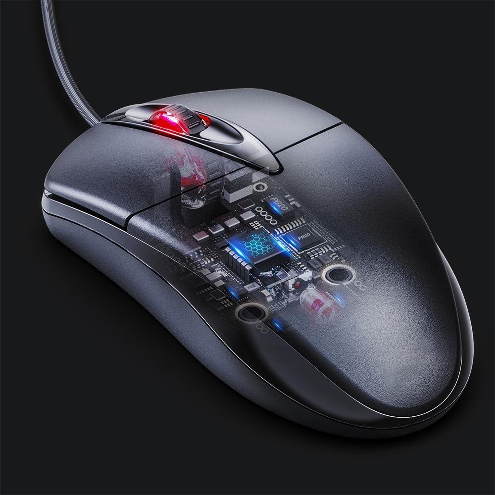 Chuột quang chơi game SGALAS có dây cổng USB đèn led cho máy tính